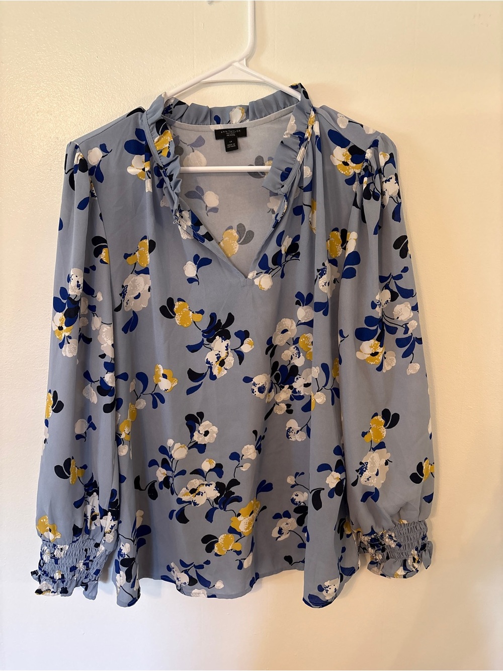 Blue Floral Ann Taylor Blouse
